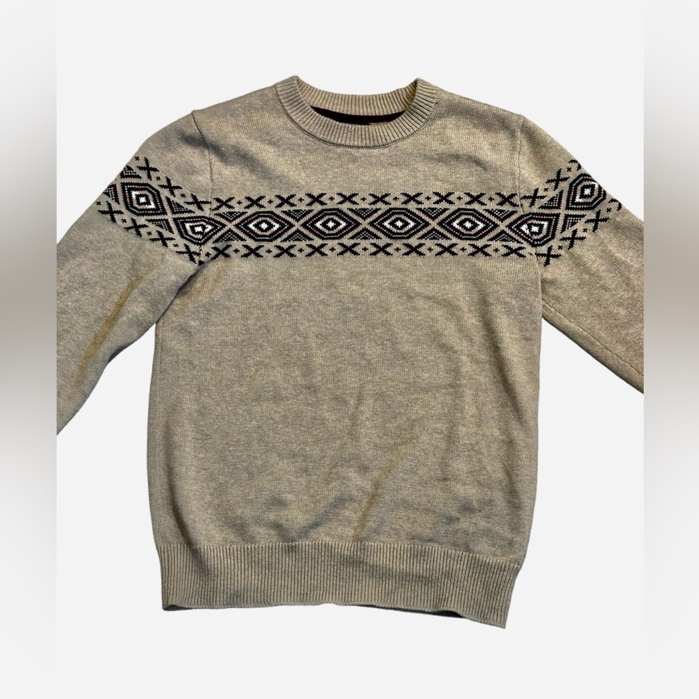 Rorie Whelan Men’s Fair Isle Crewneck Oatmeal Sweater Size Medium​​​​​​ - Picture 2 of 8